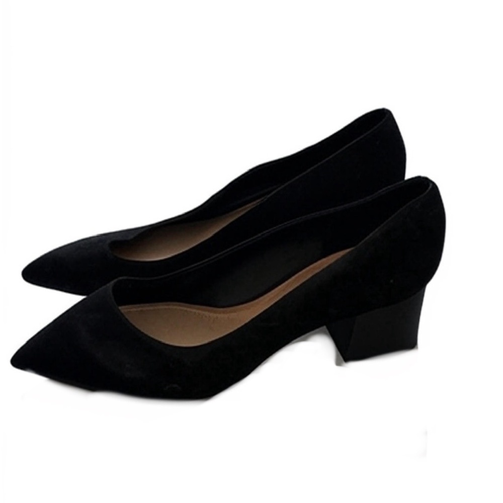 Gibson Latimer Black Faux Suede Heels